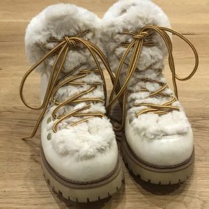 Francesca’s Fur Lace Up Booties